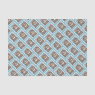 Grey Tabby Cat Painting - Cute Original Cat Art Tissue Paper