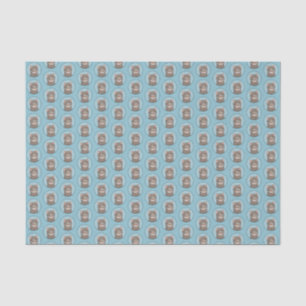 Grey Tabby Cat Painting - Cute Original Cat Art Tissue Paper
