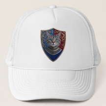 Grey Tabby Shield Baseball Cap