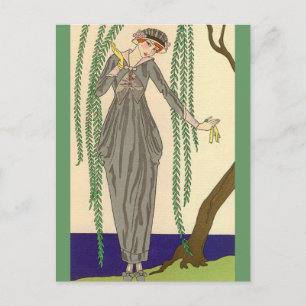 Grey Taffeta Gown George Barbier Postcard