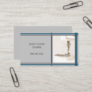 Grey Tailor Sewing Machine Business Card