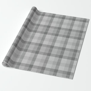 Grey Tartan Plaid Check  Wrapping Paper