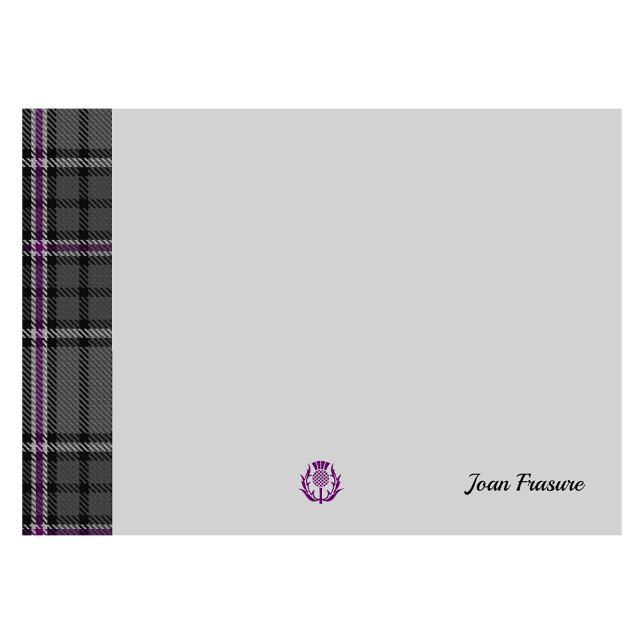 Grey Tartan & Scottish Thistle Grey Personalised Post-it Notes (Creator Uploaded)