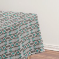 Grey Taupe Aqua Turquoise Teal Blue Tribal Art
