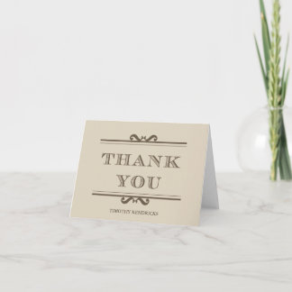 Grey taupe refine elegance thank you cards