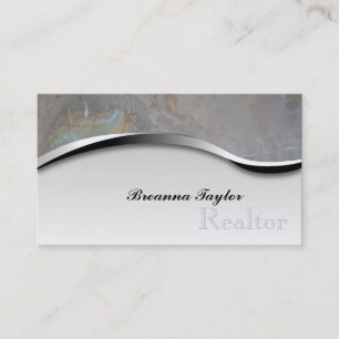 Grey Teal Rock Realtor Realestate Business Card