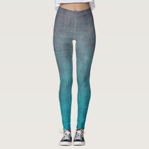 Grey Teal rustic ombre Leggings