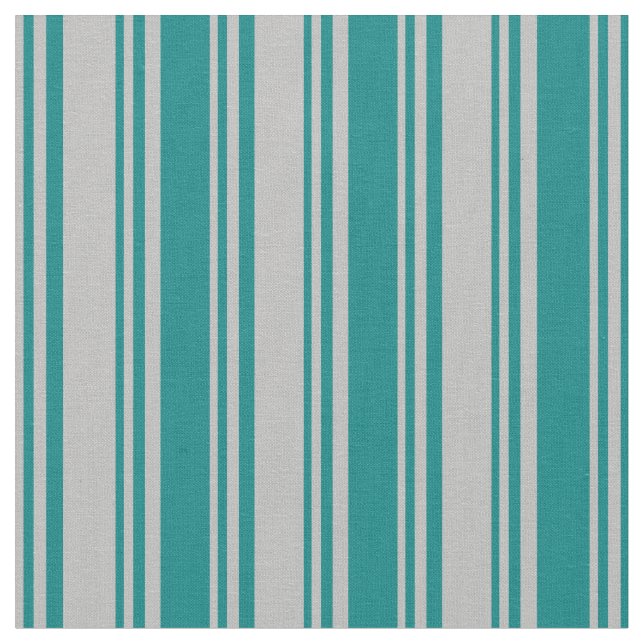 Grey & Teal Stripes/Lines Pattern Fabric (Close Up)