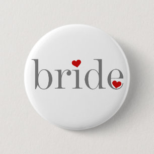 Grey Text Bride 6 Cm Round Badge