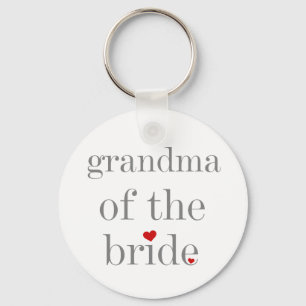 Grey Text Grandma of Bride Key Ring