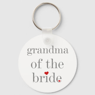 Grey Text Grandma of Bride Key Ring