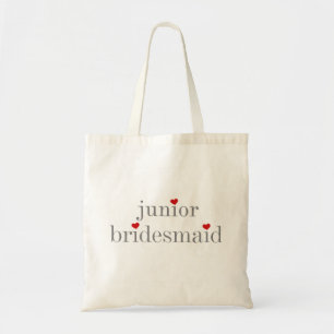 Grey Text Junior Bridesmaid Tote Bag