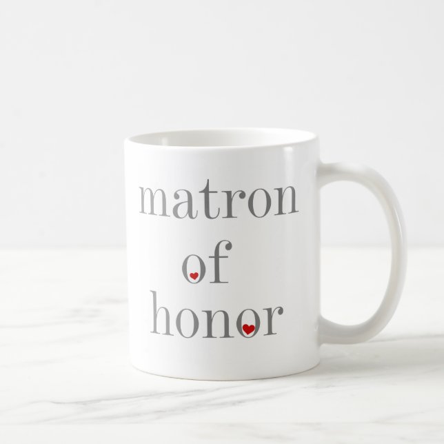 Grey Text Matron of Honour Coffee Mug (Right)