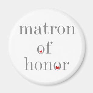 Grey Text Matron of Honour Magnet