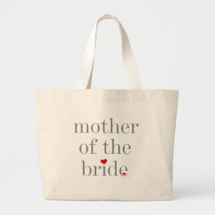 Grey Text Mother of Bride Large Tote Bag
