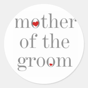 Grey Text  Mother of Groom Classic Round Sticker