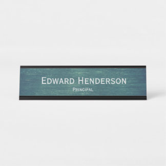 Grey Text on Chalkboard Desk Name Plate