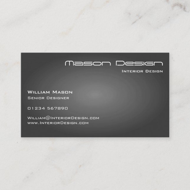 Grey Text Only Modern Minimalistic Business Card (Front)