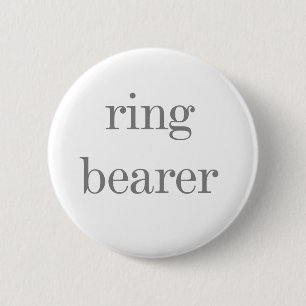 Grey Text Ring Bearer 6 Cm Round Badge