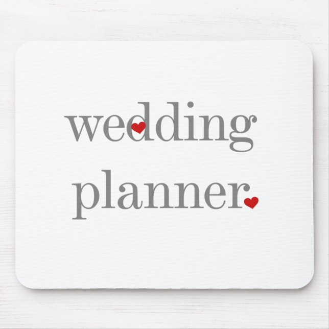 Grey Text Wedding Planner Mouse Mat (Front)