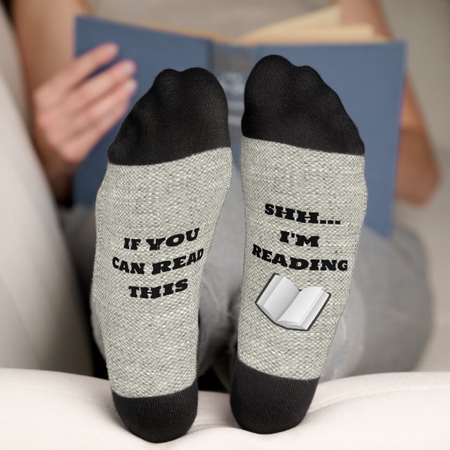 Grey Textile and Fun Text Socks (Bottom)