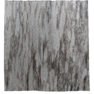 Grey textile shower curtain