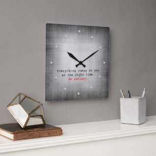 Grey Texture & Inspirational Quote Wall Clock