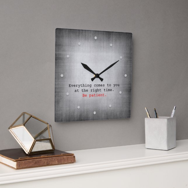 Grey Texture & Inspirational Quote Wall Clock (Office)