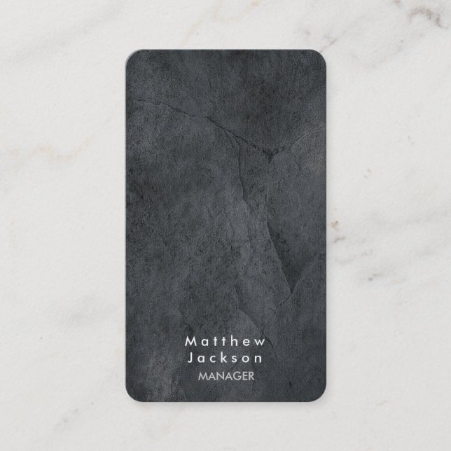 Grey Texture Modern Plain Professional Manager Business Card (Front)