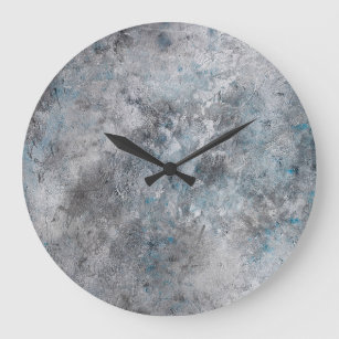 Grey textured concrete wall background large clock
