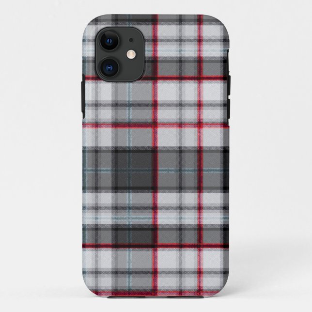 Grey textured tartan plaid  Case-Mate iPhone case (Back)
