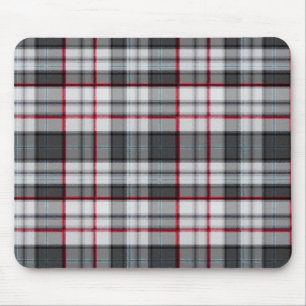 Grey textured tartan plaid mouse mat