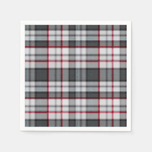 Grey textured tartan plaid  napkin