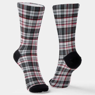 Grey textured tartan plaid  socks