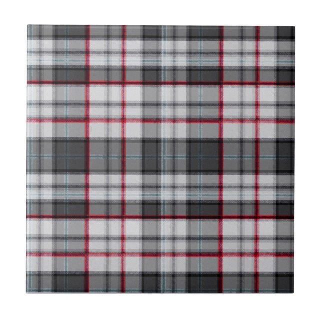 Grey textured tartan plaid  tile (Front)