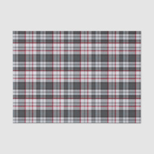 Grey textured tartan plaid tissue paper