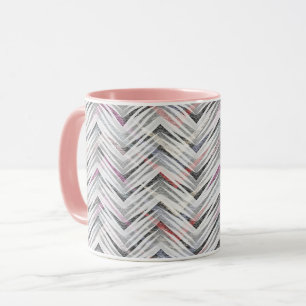 Grey textured zigzag mug