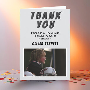 Grey Thank you Coach Card with Photo