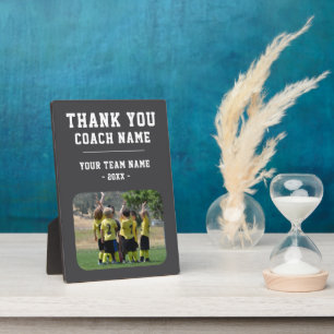 Grey Thank you Coach Team Name Photo Plaque