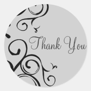 Grey Thank You Favour Sticker