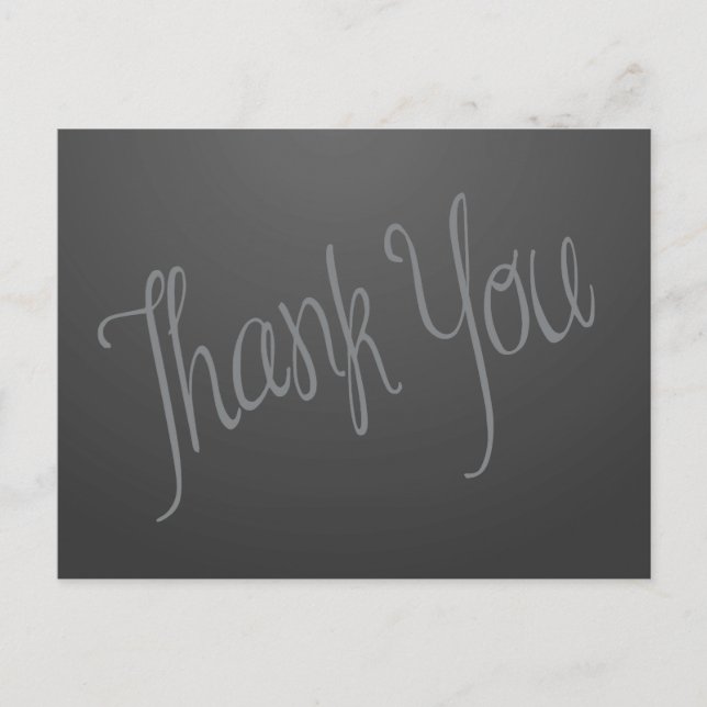 Grey Thank You Post Card (Front)