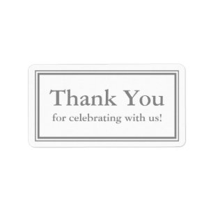 Grey Thank You Sticker or Wedding Gift Label