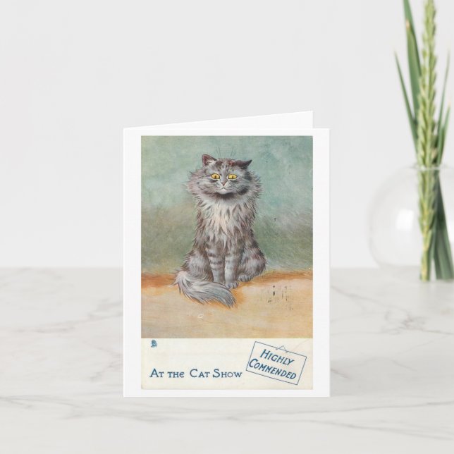 Grey @ the Cat Show II by Louis Wain Card (Front)