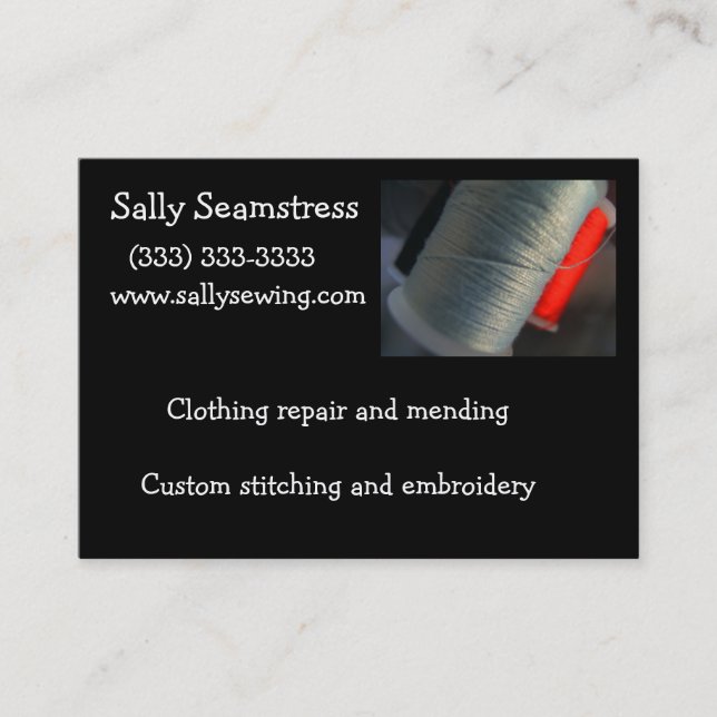 Grey thread business card (Front)