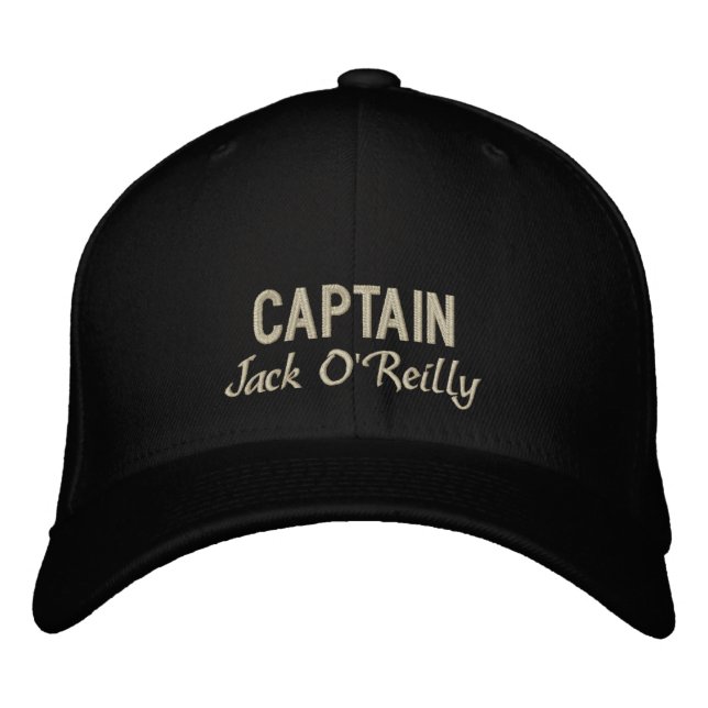 Grey Threads Personalised Captain's Embroidered Hat (Front)