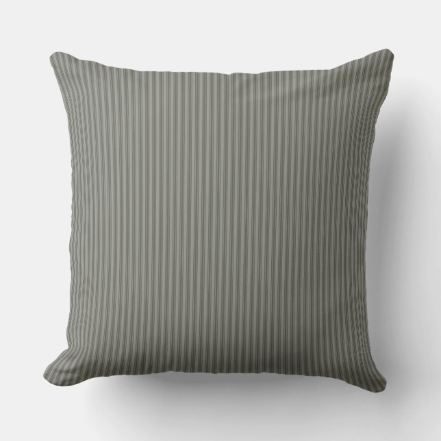 Grey Ticking Stripe  Cushion (Front)