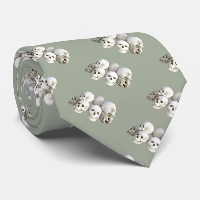 Grey Tie/Skulls Tie (Rolled)