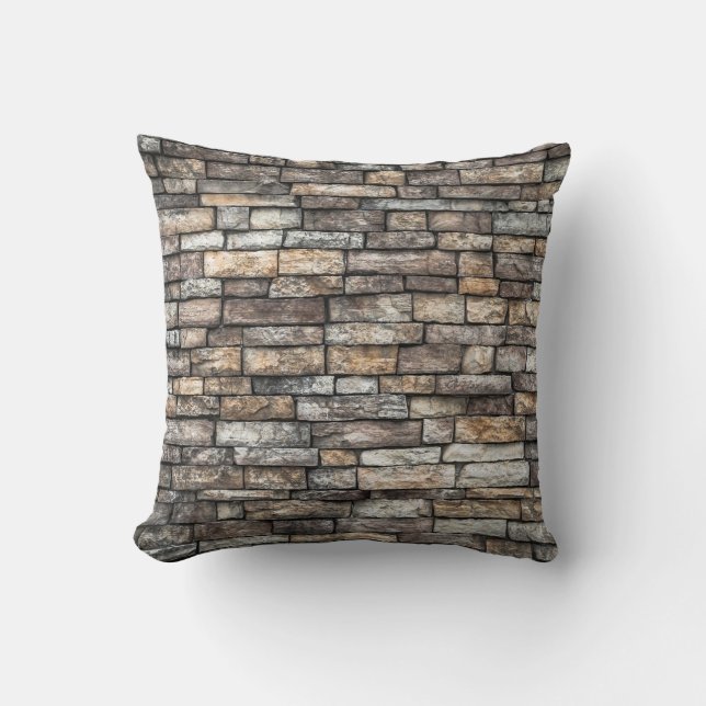 Grey tiles brick wall cushion (Front)