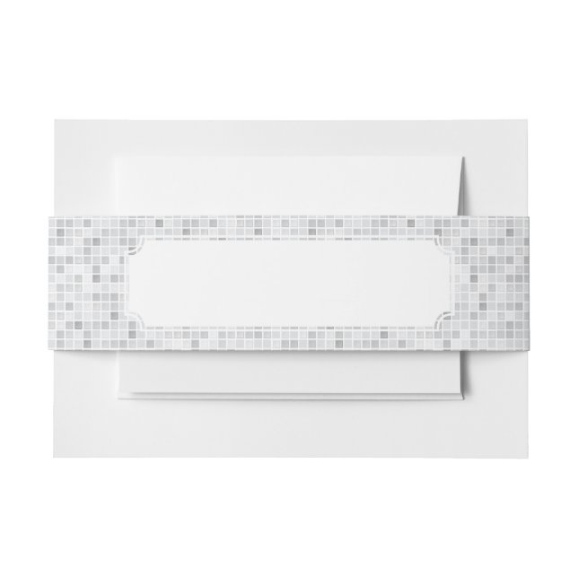 Grey Tiles Pattern Invitation Belly Band (Front Example)