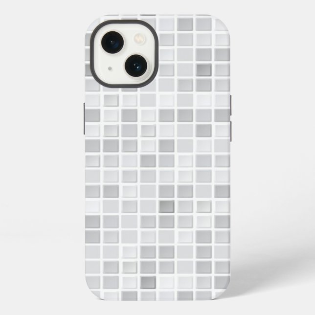 Grey Tiles Pattern iPhone Case (Back)